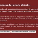 Diese Seite kann ihren Computer beschädigen. Als attackierend gemeldete Webseite. Erste Hilfe für Ihre Website