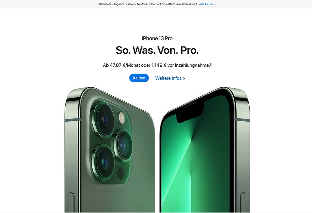 Apple iPhone Landing Page