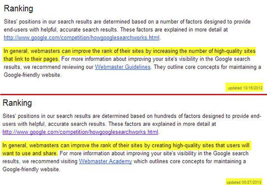 Backlinks in Googles Richtlinien für Webmaster
