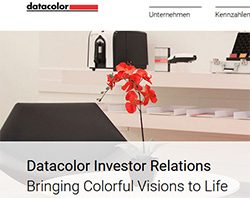 Umsetzung einer responsiven, mehrsprachigen Investor Relations Website für Datacolor AG mit WordPress