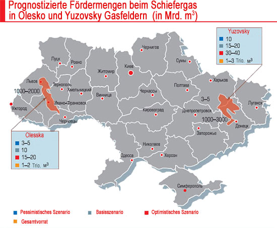 Fraking Ukraine Scheifergasmengen