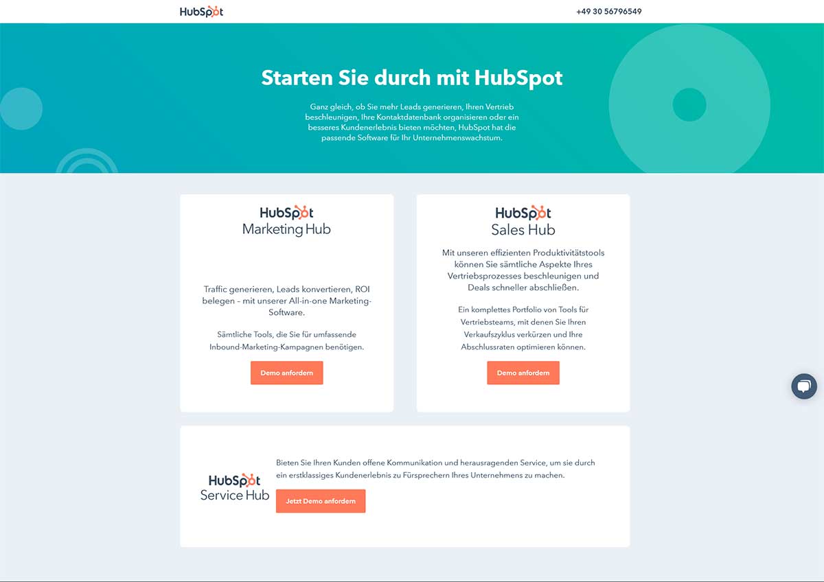 Hubspot Landing Page ohne Navigation