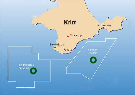 Krim. Gasfelder im Schwarzen Meer