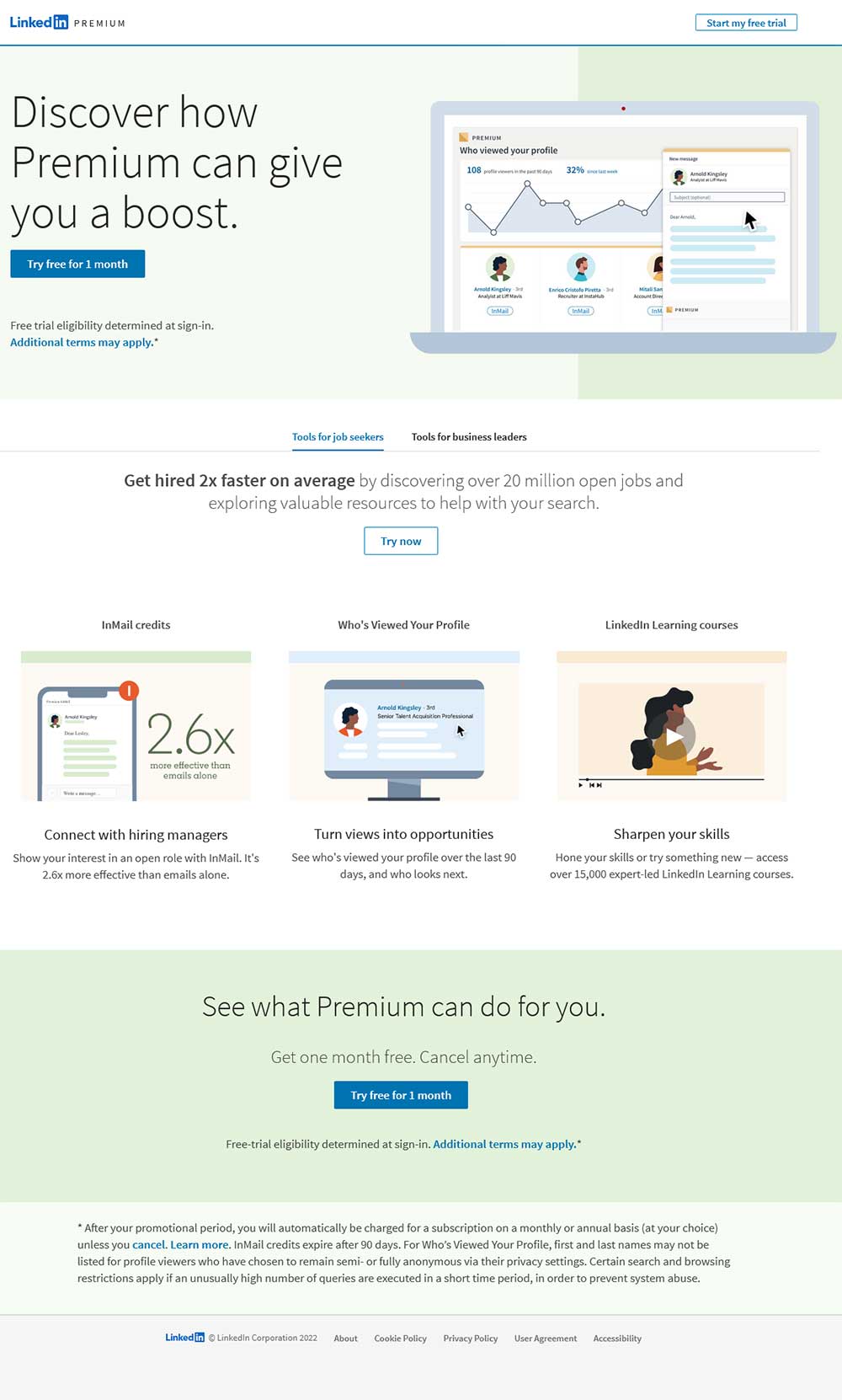 LinkedIn Premium Landing Page