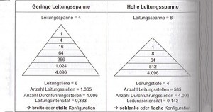 Abb. 17. Leitungsspanne, Leitungstiefe, Leitungsintensität. Quelle: Schulte-Zurhausen. M: Organisation – 5., überarb. und akt. Aufl. – München, 2010, S.246