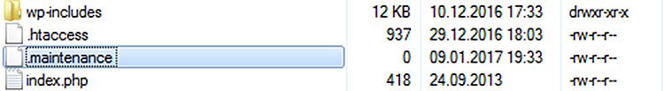 .maintenance Datei in WordPress