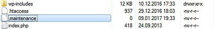 .maintenance Datei in WordPress
