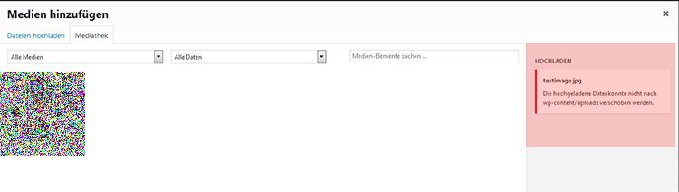 Medien hochladen Problem