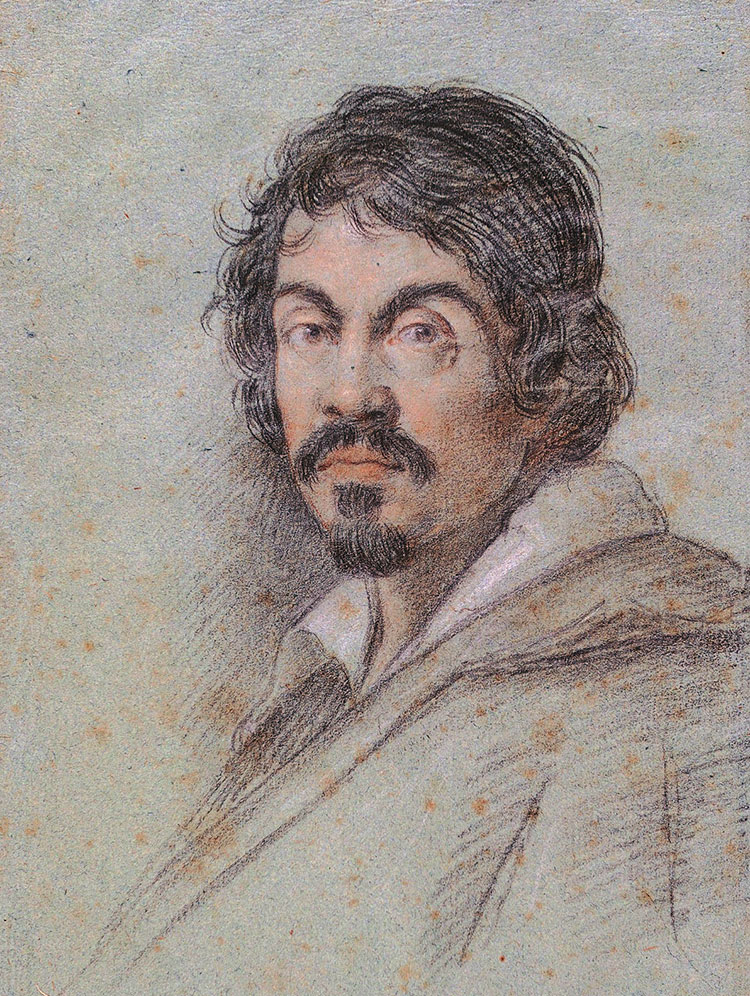 Michelangelo Merisi da Caravaggio. Porträt von Ottavio Leoni, um 1614