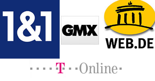 t-online, 1und1, gmx.net, web.de