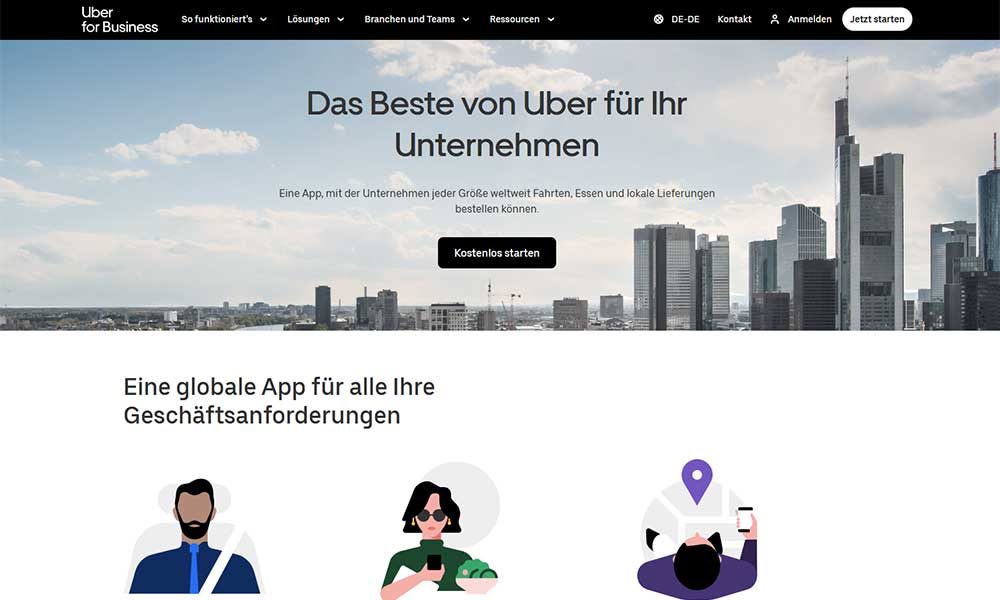 Uber Business Landingpage