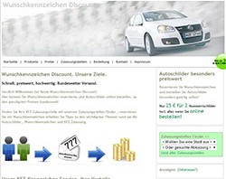 Wunschkennzeichen Discount. Webdesign, SEO und Shop-Programmierung