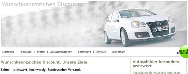 Wunschkennzeichen Discount